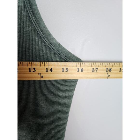 Aerie button front tank sz L lettuce hem Y2K green 90's beachy boho grunge - Picture 8 of 9